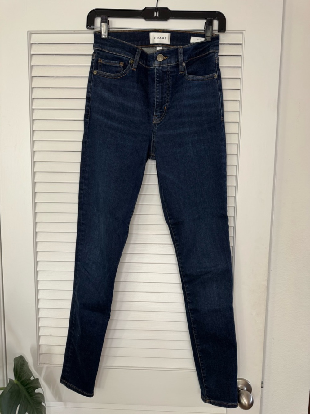 Alix Earle X Frame Denim Women's Dark Blue High-Rise Skinny Jeans